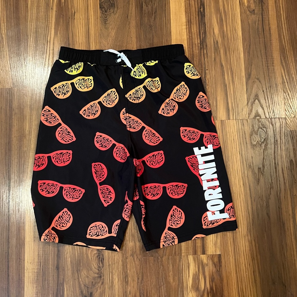 Fortnite Kids Swim Trunks - Black and Orange